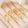 Wholesale Fashion Retro Simple Love Copper Ring Inlaid Zircon With Geometric Pattern And Electroplating For Women