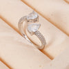 Wholesale Fashion Retro Simple Love Copper Ring Inlaid Zircon With Geometric Pattern And Electroplating For Women