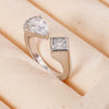 Wholesale Fashion Retro Simple Love Copper Ring Inlaid Zircon With Geometric Pattern And Electroplating For Women