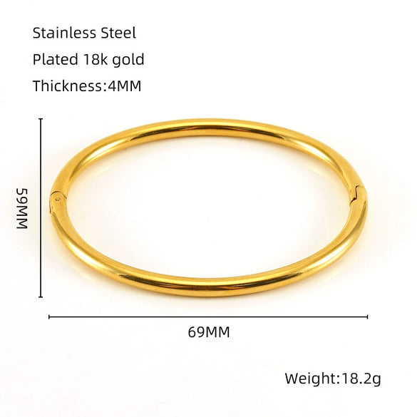 Wholesale Fashion Retro Style Stainless Steel Geometric Bracelet With Electroplating