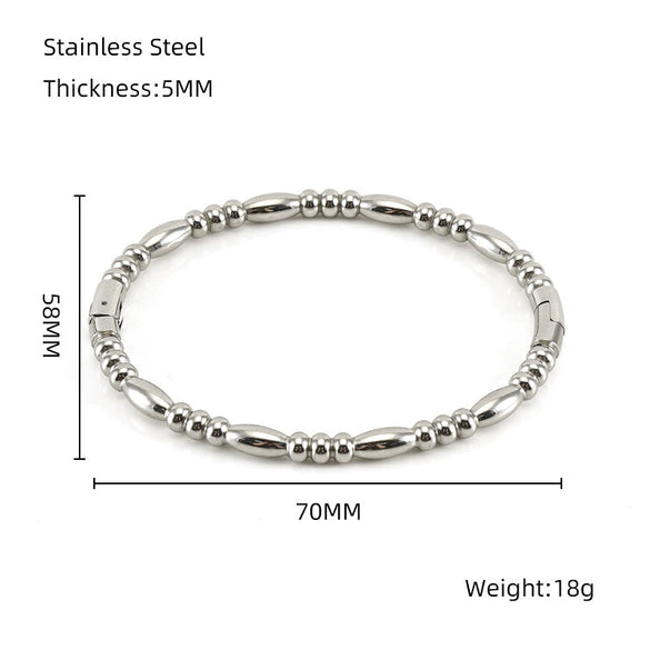 Wholesale Fashion Retro Style Stainless Steel Geometric Bracelet With Electroplating
