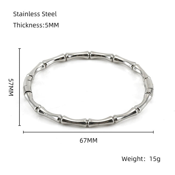Wholesale Fashion Retro Style Stainless Steel Geometric Bracelet With Electroplating