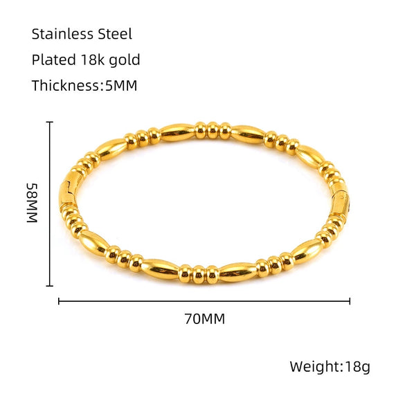 Wholesale Fashion Retro Style Stainless Steel Geometric Bracelet With Electroplating