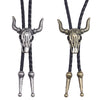 Wholesale Fashion Retro Unisex Alloy And Artificial Leather Animal Cow Head Handmade Necklace