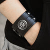 Wholesale Fashion Retro Wide Leather Alloy Bracelet With Animal Zodiac Pattern For Men