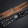 Wholesale Fashion Retro Wide Leather Alloy Bracelet With Animal Zodiac Pattern For Men