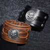 Wholesale Fashion Retro Wide Leather Alloy Bracelet With Animal Zodiac Pattern For Men