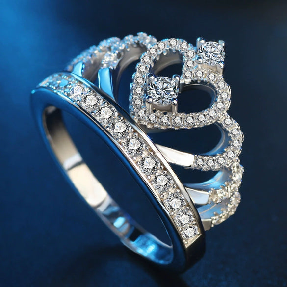 Wholesale Fashion Rings Alloy Zircon Retro Crown Style Unisex Jewelry