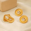 Wholesale Fashion Round Geometric Oval Titanium Steel Earrings For Women Electroplated With 18K Gold