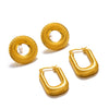 Wholesale Fashion Round Geometric Oval Titanium Steel Earrings For Women Electroplated With 18K Gold
