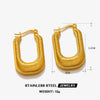 Wholesale Fashion Round Geometric Oval Titanium Steel Earrings For Women Electroplated With 18K Gold