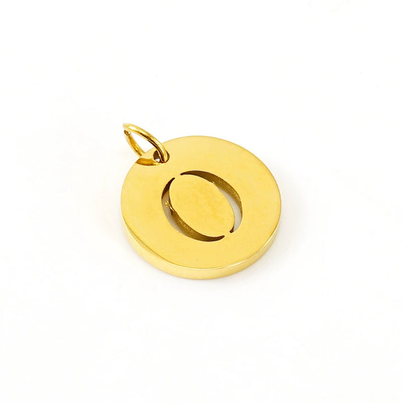 Wholesale Fashion Round Hollow English Letter Pendant In Titanium Steel With Cutting Process