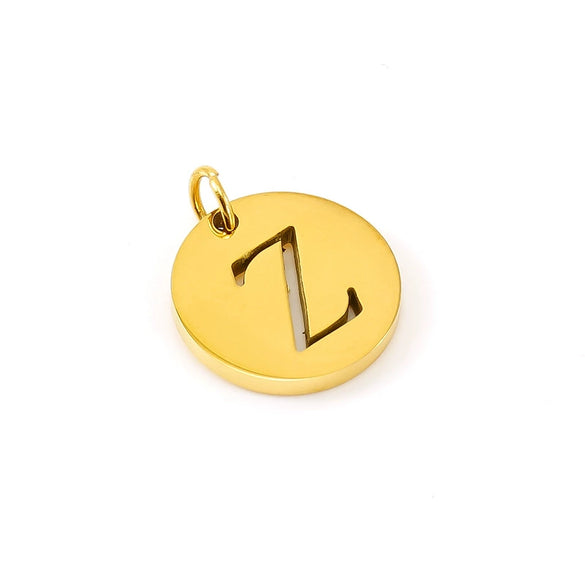Wholesale Fashion Round Hollow English Letter Pendant In Titanium Steel With Cutting Process