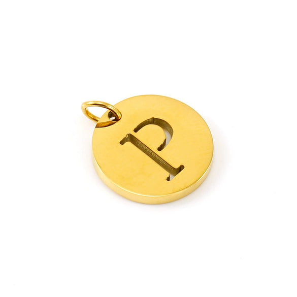Wholesale Fashion Round Hollow English Letter Pendant In Titanium Steel With Cutting Process