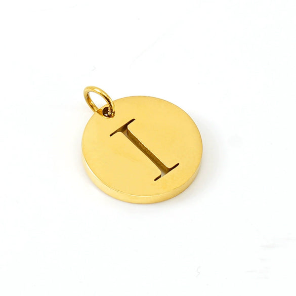 Wholesale Fashion Round Hollow English Letter Pendant In Titanium Steel With Cutting Process