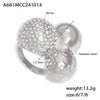Wholesale Fashion Round Ring Made Of 316L Stainless Steel With Zircon And Geometric Pattern Plated With 18K Real Gold Color For Women