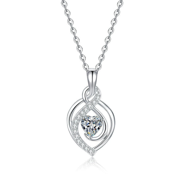 Wholesale Fashion S925 Silver Heart Shape Pendant Necklace