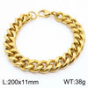 Wholesale Fashion Simple Hip Hop Unisex Titanium Steel Electroplating Treatment Side Flat Chain Geometry Pattern Jewelry Bracelet