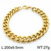 Wholesale Fashion Simple Hip Hop Unisex Titanium Steel Electroplating Treatment Side Flat Chain Geometry Pattern Jewelry Bracelet