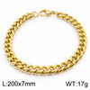 Wholesale Fashion Simple Hip Hop Unisex Titanium Steel Electroplating Treatment Side Flat Chain Geometry Pattern Jewelry Bracelet