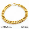 Wholesale Fashion Simple Hip Hop Unisex Titanium Steel Electroplating Treatment Side Flat Chain Geometry Pattern Jewelry Bracelet