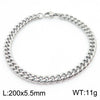 Wholesale Fashion Simple Hip Hop Unisex Titanium Steel Electroplating Treatment Side Flat Chain Geometry Pattern Jewelry Bracelet