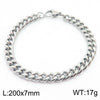 Wholesale Fashion Simple Hip Hop Unisex Titanium Steel Electroplating Treatment Side Flat Chain Geometry Pattern Jewelry Bracelet