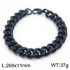 Wholesale Fashion Simple Hip Hop Unisex Titanium Steel Electroplating Treatment Side Flat Chain Geometry Pattern Jewelry Bracelet