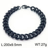 Wholesale Fashion Simple Hip Hop Unisex Titanium Steel Electroplating Treatment Side Flat Chain Geometry Pattern Jewelry Bracelet