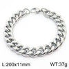 Wholesale Fashion Simple Hip Hop Unisex Titanium Steel Electroplating Treatment Side Flat Chain Geometry Pattern Jewelry Bracelet
