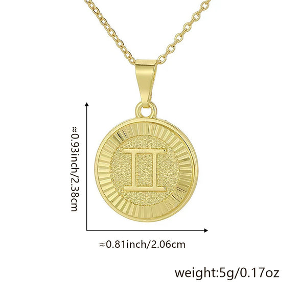 Wholesale Fashion Simple Constellation Necklace Pendant Copper Electroplated For Men And Women