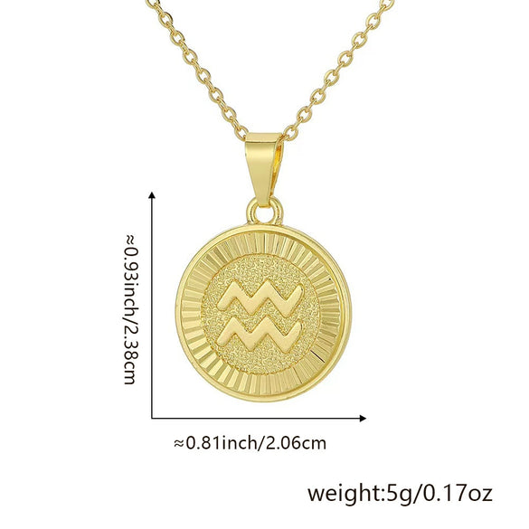 Wholesale Fashion Simple Constellation Necklace Pendant Copper Electroplated For Men And Women