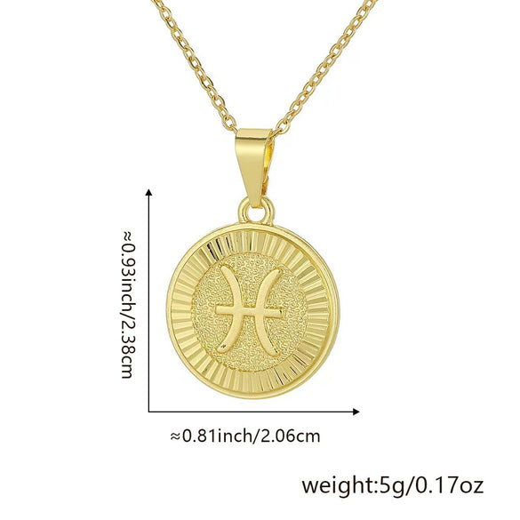 Wholesale Fashion Simple Constellation Necklace Pendant Copper Electroplated For Men And Women
