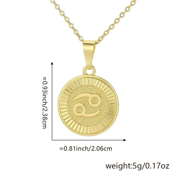 Wholesale Fashion Simple Constellation Necklace Pendant Copper Electroplated For Men And Women