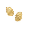 Wholesale Fashion Simple Design Vertical Stripe Geometric Stainless Steel Gold Plated Women's Earrings