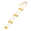 Wholesale Fashion Simple Flower And Fourleaf Clover 18K Gold Electroplated Titanium Steel Necklace For Women