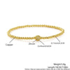 Wholesale Fashion Simple Geometric Copper Bead Stackable Elastic Bracelets Electroplated With 18K Gold For Unisex And Women