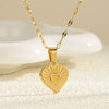 Wholesale Fashion Simple Geometric Heart Shaped Stainless Steel Pendant Necklace For Women With Vacuum Plating