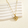 Wholesale Fashion Simple Geometric Heart Shaped Stainless Steel Pendant Necklace For Women With Vacuum Plating