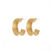 Wholesale Fashion Simple Geometric Stainless Steel And Titanium Steel Hoop Earrings For Women With Electroplating