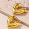Wholesale Fashion Simple Heart Shape Geometric Stainless Steel Electroplated 18K Gold Women's Earrings