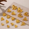 Wholesale Fashion Simple Heart Shape Geometric Stainless Steel Electroplated 18K Gold Women's Earrings