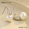 Wholesale Fashion Simple Imitation Pearl Earrings Stainless Steel Electroplated For Women