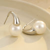 Wholesale Fashion Simple Imitation Pearl Earrings Stainless Steel Electroplated For Women