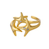 Wholesale Fashion Simple Irregular Star And Rose Copper Ring Set With Diamonds
