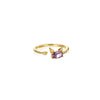 Wholesale Fashion Simple Irregular Star And Rose Copper Ring Set With Diamonds
