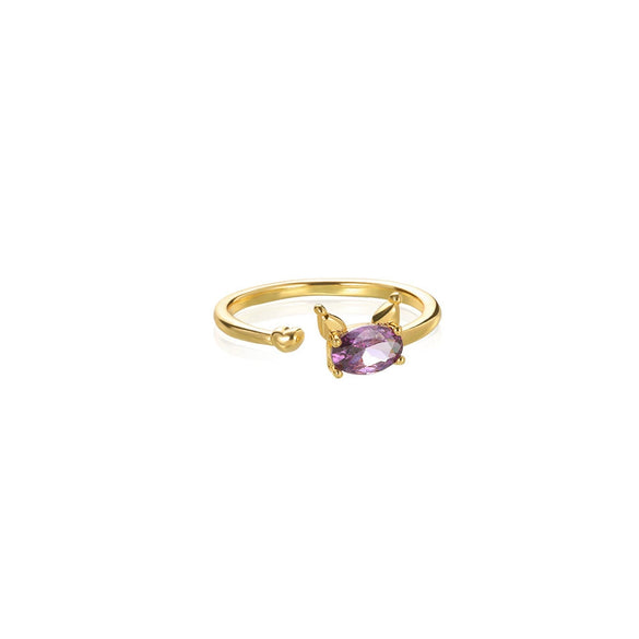 Wholesale Fashion Simple Irregular Star And Rose Copper Ring Set With Diamonds