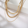 Wholesale Fashion Simple Multilayer Stacked Alloy Necklace With Electroplating For Women