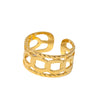 Wholesale Fashion Simple Nonfading Stainless Steel Geometric Adjustable Female Couple Ring With Electroplating Treatment
