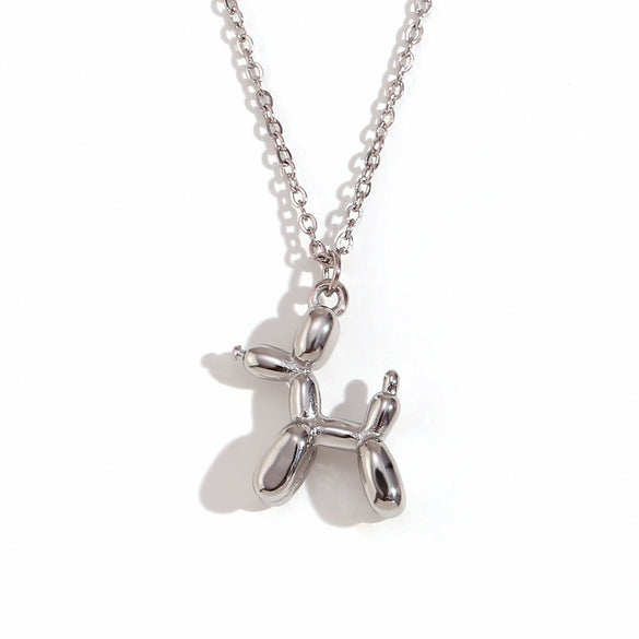 Wholesale Fashion Simple Personality Internet Popular Puppy Pendant Necklace Stainless Steel 18K Gold Plated For Women
